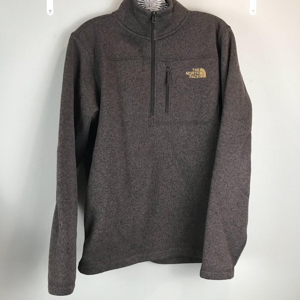 Mens The North Face Brown 1/4 Zip Size S